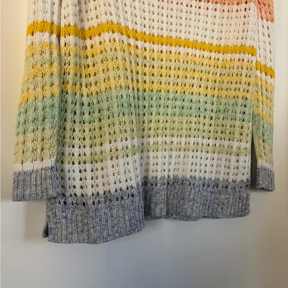 Talbots Open Stitch pastel striped cotton sweater - Picture 9 of 9